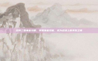 名将三国朱雀攻略，掌握朱雀技能，成为战场上的不败之师