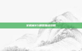 女机械85刷图加点攻略