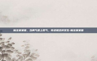 魔法呆呆碰，当勇气遇上傻气，奇迹就这样发生-魔法呆呆碰