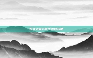 无双大蛇2新手流程攻略