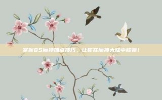 掌握85魔神加点技巧，让你在魔神大陆中称霸！