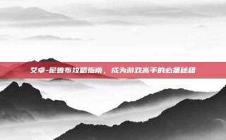 艾卓-尼鲁布攻略指南，成为游戏高手的必备秘籍