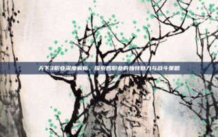 天下3职业深度解析，探索各职业的独特魅力与战斗策略
