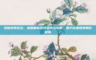 武林外传论坛，深度解析游戏资讯与攻略，助力玩家探索精彩冒险