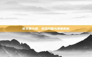 蔡文姬与澜，游戏攻略与策略解析