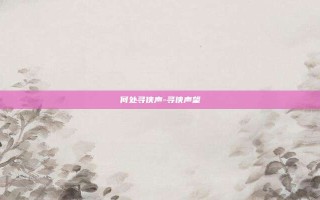 何处寻侠声-寻侠声望