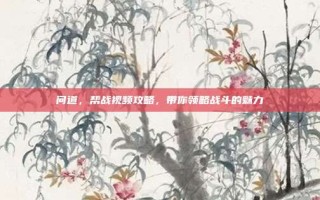 问道，帮战视频攻略，带你领略战斗的魅力