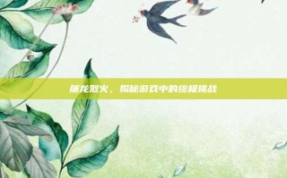 屠龙烈火，揭秘游戏中的终极挑战