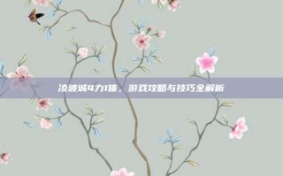 凌波城4力1体，游戏攻略与技巧全解析