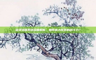 剑灵灵值系统深度解析，如何最大化你的战斗力？