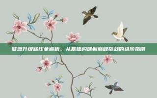 联盟升级路线全解析，从基础构建到巅峰挑战的进阶指南