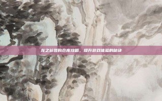 龙之谷团购仓库攻略，提升游戏体验的秘诀