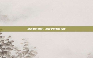 战术家萨赫特，游戏中的智谋大师