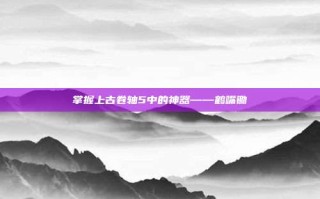 掌握上古卷轴5中的神器——鹤嘴锄
