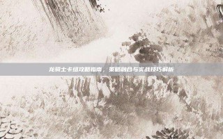 龙骑士卡组攻略指南，策略融合与实战技巧解析