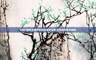 DNF暗精灵遗迹全路线通关攻略与珍品探索全解析