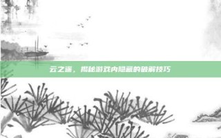云之遥，揭秘游戏内隐藏的破解技巧