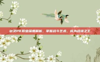 剑灵PK职业深度解析，掌握战斗艺术，成为战场之王