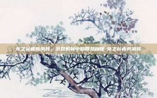 龙之谷疲劳消耗，游戏机制中的智慧枷锁-龙之谷疲劳消耗