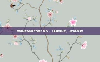 热血传奇客户端1.85，经典重现，激情再燃