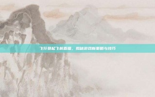 飞行员起飞前直播，揭秘游戏新策略与技巧