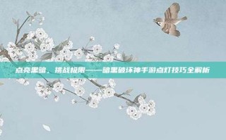 点亮黑暗，挑战极限——暗黑破坏神手游点灯技巧全解析