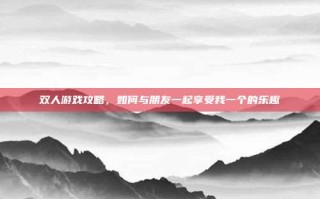 双人游戏攻略，如何与朋友一起享受我一个的乐趣