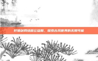 轩辕剑网络版公益服，探索古风世界的无限可能