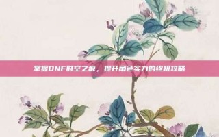 掌握DNF时空之痕，提升角色实力的终极攻略