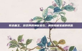 紫色曲玉，游戏界的神秘宝石，解锁隐藏宝藏的钥匙