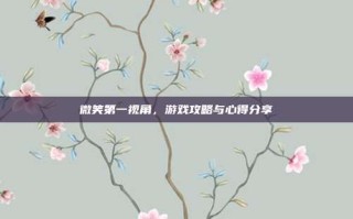 微笑第一视角，游戏攻略与心得分享