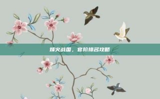 烽火战国，官阶排名攻略