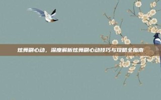 炫舞刷心动，深度解析炫舞刷心动技巧与攻略全指南