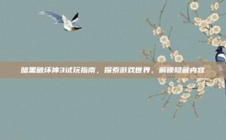 暗黑破坏神3试玩指南，探索游戏世界，解锁隐藏内容
