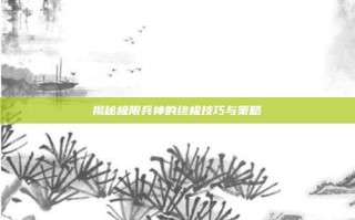 揭秘极限兵神的终极技巧与策略