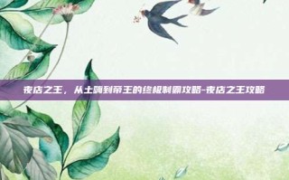 夜店之王，从土嗨到帝王的终极制霸攻略-夜店之王攻略