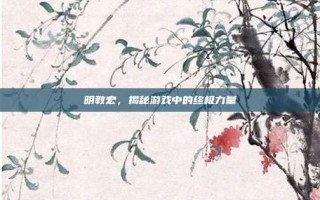 明教宏，揭秘游戏中的终极力量