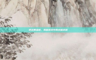 逆战黄金枪，揭秘游戏中的终极武器