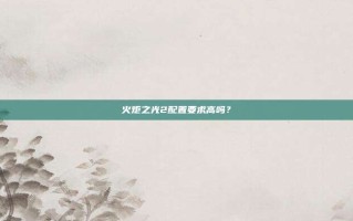 火炬之光2配置要求高吗？