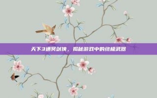 天下3通冥剑侠，揭秘游戏中的终极武器