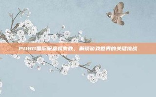 PUBG国际服鉴权失败，解锁游戏世界的关键挑战