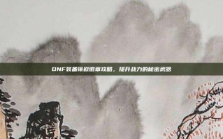 DNF装备镶嵌徽章攻略，提升战力的秘密武器