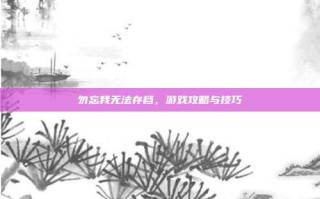 勿忘我无法存档，游戏攻略与技巧