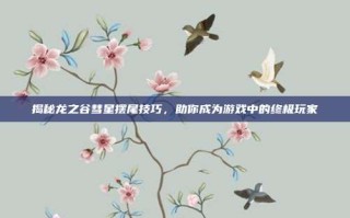 揭秘龙之谷彗星摆尾技巧，助你成为游戏中的终极玩家