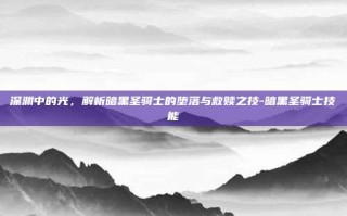 深渊中的光，解析暗黑圣骑士的堕落与救赎之技-暗黑圣骑士技能