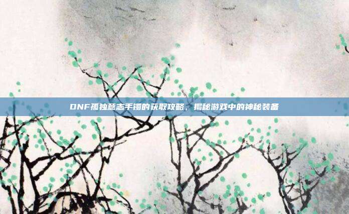 DNF孤独意志手镯的获取攻略,揭秘游戏中的神秘装备-第1张图片-速奇网 DNF孤独意志手镯的获取攻略,揭秘游戏中的神秘装备-第1张图片-速奇网