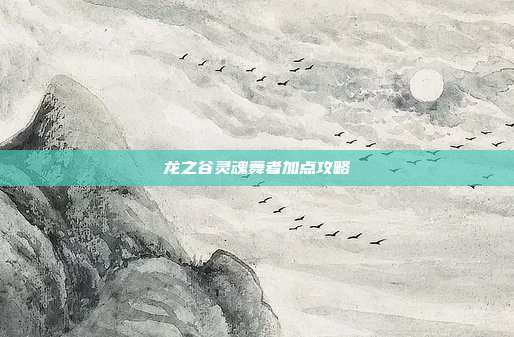 龙之谷灵魂舞者加点攻略-第1张图片-速奇网 龙之谷灵魂舞者加点攻略-第1张图片-速奇网
