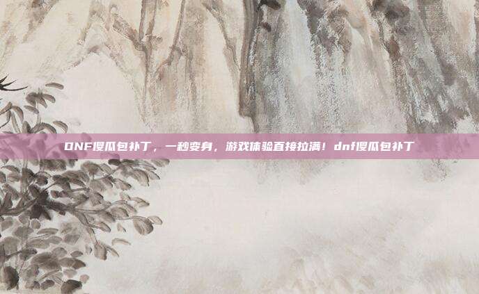 DNF傻瓜包补丁，一秒变身，游戏体验直接拉满！dnf傻瓜包补丁-第1张图片-速奇网