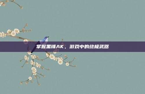 掌握黑锋AK,游戏中的终极武器-第1张图片-速奇网 掌握黑锋AK,游戏中的终极武器-第1张图片-速奇网