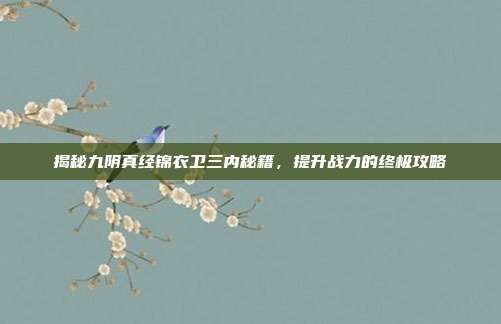 揭秘九阴真经锦衣卫三内秘籍,提升战力的终极攻略-第1张图片-速奇网 揭秘九阴真经锦衣卫三内秘籍,提升战力的终极攻略-第1张图片-速奇网